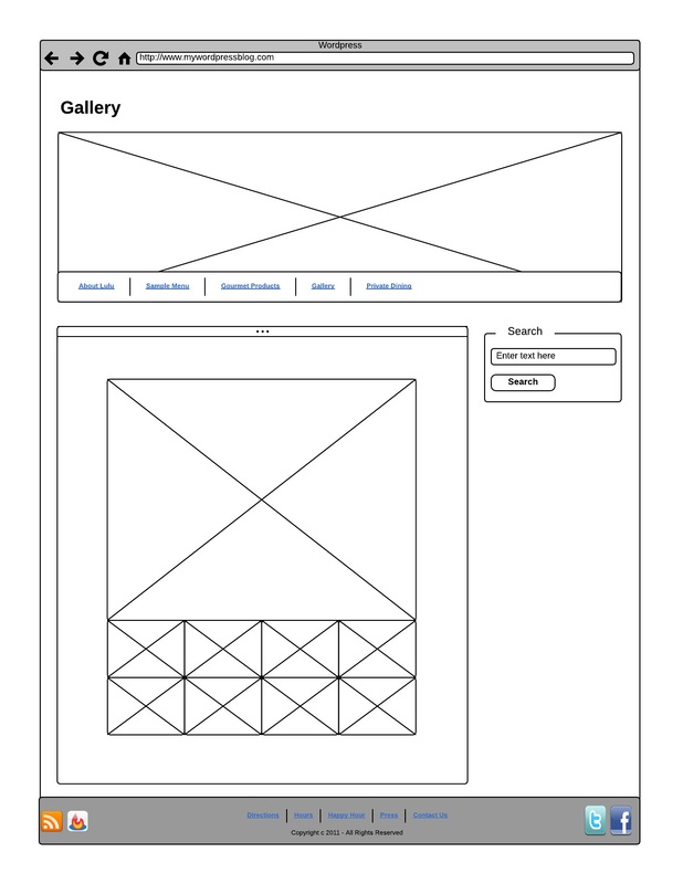 Sitemaps and Wireframes - Tara's Terrace